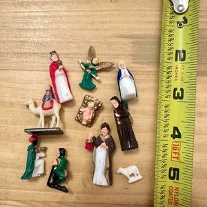 Vintage 1960s Ultra Miniature Nativity Figurines Set